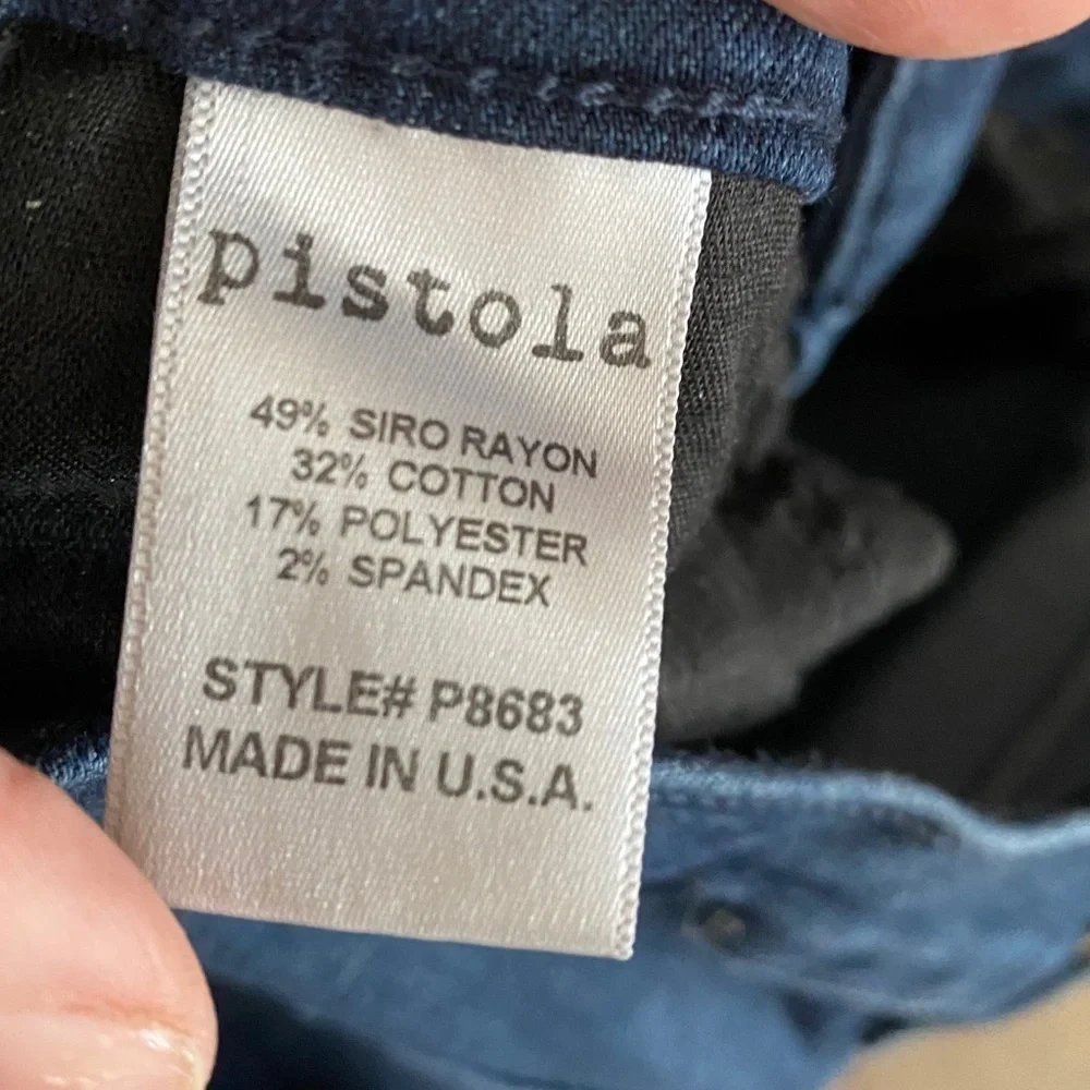 Pistola Skinny Cropped 5 Pocket Blue Jeans Size 28